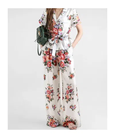Dolce & Gabbana Vanity Floralprint Silk Twill Shirt In White In White