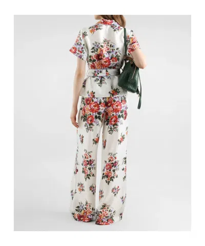 Dolce & Gabbana Vanity Floralprint Silk Twill Shirt In White In White