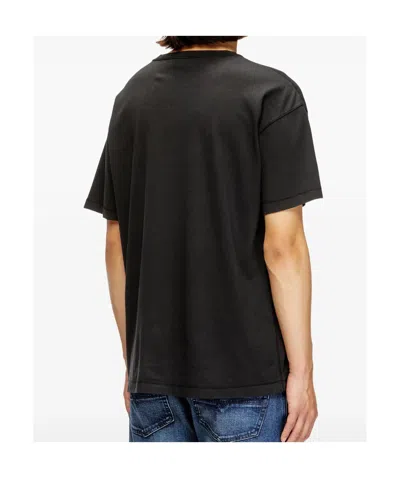 Diesel Mens 900 T-norm-iod Logo-embroidered Cotton-jersey T-shirt In Black