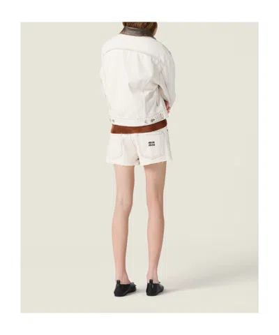 Miu Miu Jacket Contrast Collar Long Sleeves Chest Pockets In Transparent