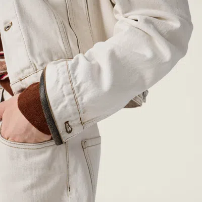Miu Miu Jacket Contrast Collar Long Sleeves Chest Pockets In Transparent