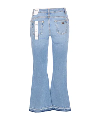 Liu •jo Liu Jo Logo Patch Flared Jeans In Blue