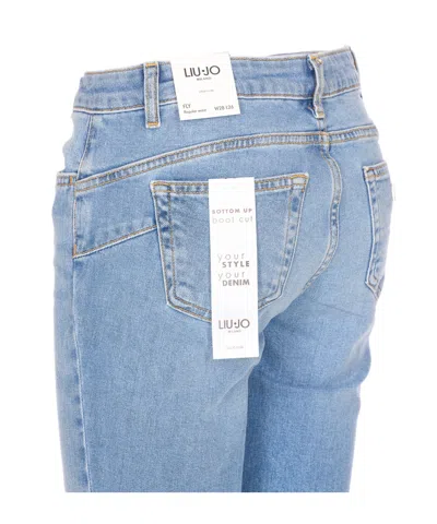 Liu •jo Liu Jo Logo Patch Flared Jeans In Blue