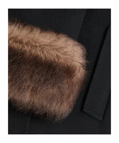 Valentino Compact Wool Coat In Black