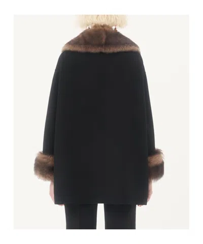 Valentino Compact Wool Coat In Black