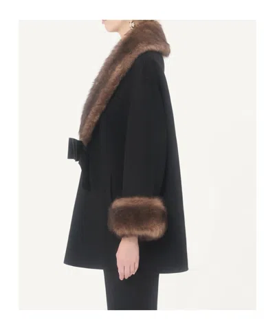 Valentino Compact Wool Coat In Black