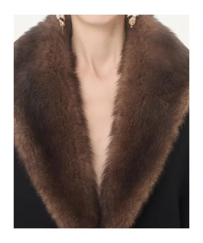 Valentino Compact Wool Coat In Black