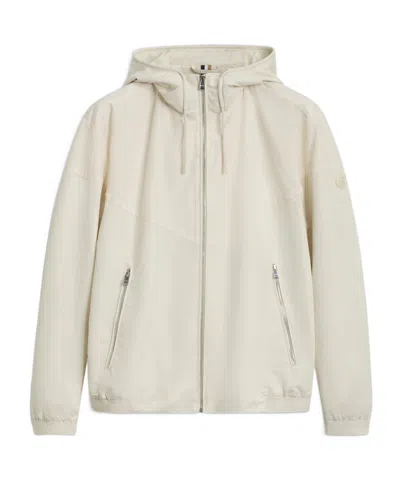 Hugo Boss Hooded Zipped Jacket In Neutral