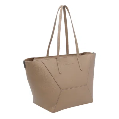Brunello Cucinelli Shoulder Bag Structured Shape Double Handles In Brown