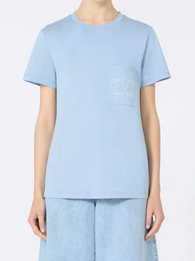 Max Mara Cotton T-shirt Logo Chest Pocket In Brown
