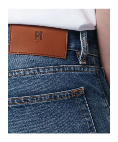 Pt Torino Belt Loop Jeans In Blue