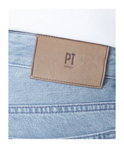 Pt Torino Straight Leg Denim Jeans Five Pocket Design In Blue