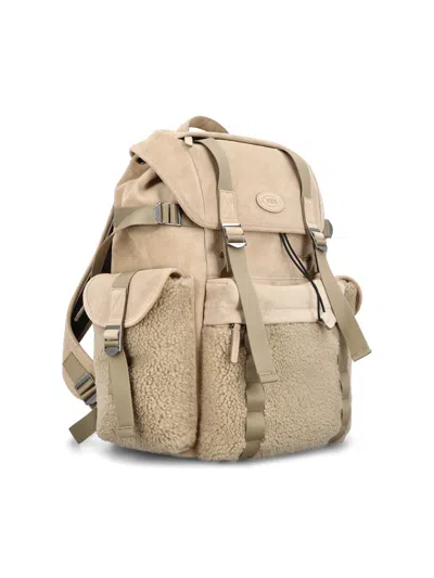 Tod's Flap Backpack In Brown