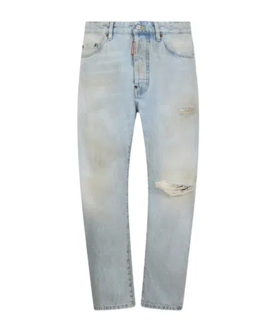 Dsquared2 L.a. Distressed Effect Trousers In Blue