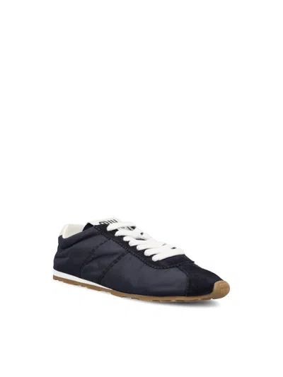 Miu Miu Plume Low Top Sneakers Technical Fabric In Black