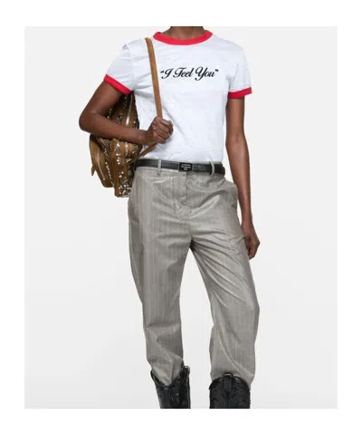 Acne Studios T-shirt Long Ajusté In White