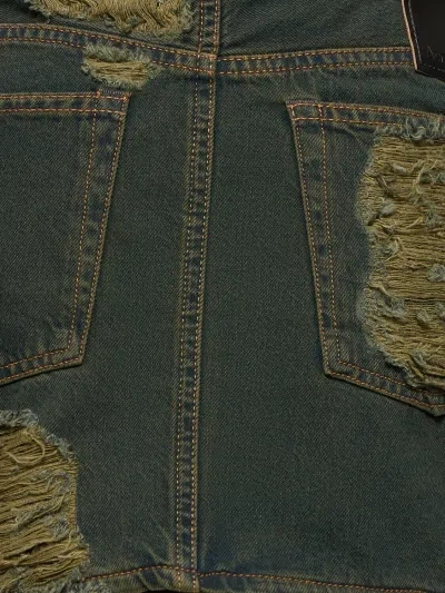 Acne Studios Torn Denim Skirt In Multi