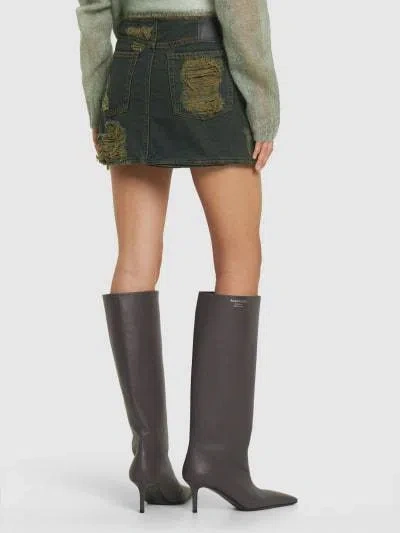 Acne Studios Torn Denim Skirt In Multi