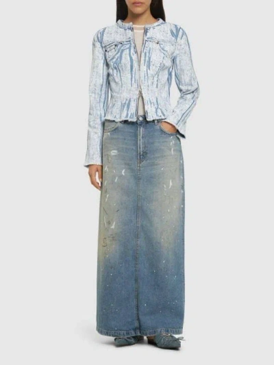 Acne Studios Long-sleeved Denim Jacket In Blue