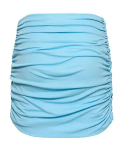 Tory Burch Woman Mini Skirt Sky Blue Size M Viscose In Blue