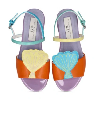 Stella Mccartney Shell Pattern Flat Sandals In Multi