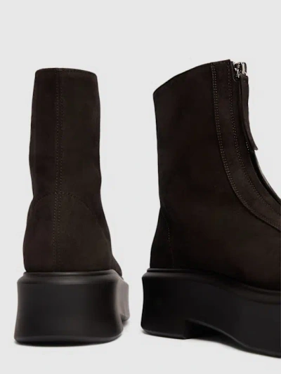 The Row Platform Sole Round Toe Ankle Boots In Brown