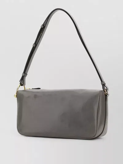 Gucci Shoulder Bag In Smooth Leather In Gray