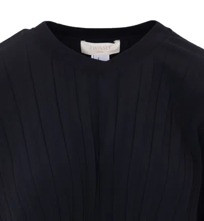Twinset Black Sweater In Blue