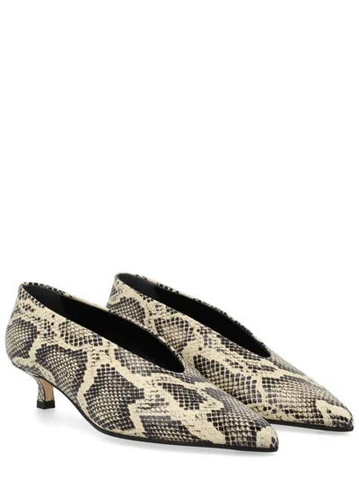Aeyde Womens Cream Clara Pointed-toe Snake-print Heeled Leather Pumps Eur 38/5 Uk In Animal Print