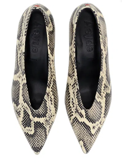 Aeyde Womens Cream Clara Pointed-toe Snake-print Heeled Leather Pumps Eur 38/5 Uk In Animal Print