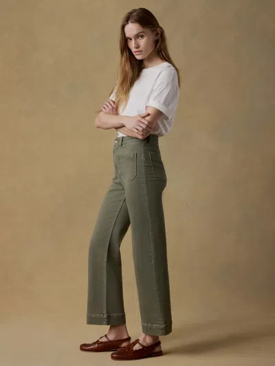 Faherty Stretch Terry Patch Pocket Ankle Pants In Green