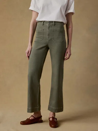 Faherty Stretch Terry Patch Pocket Ankle Pants In Green