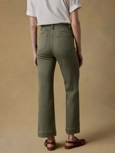 Faherty Stretch Terry Patch Pocket Ankle Pants In Green