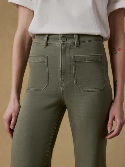 Faherty Stretch Terry Patch Pocket Ankle Pants In Green