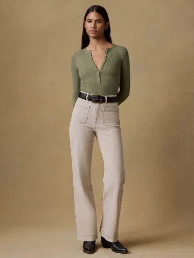 Faherty Sunfaded Denim Patch Pocket Pants In White