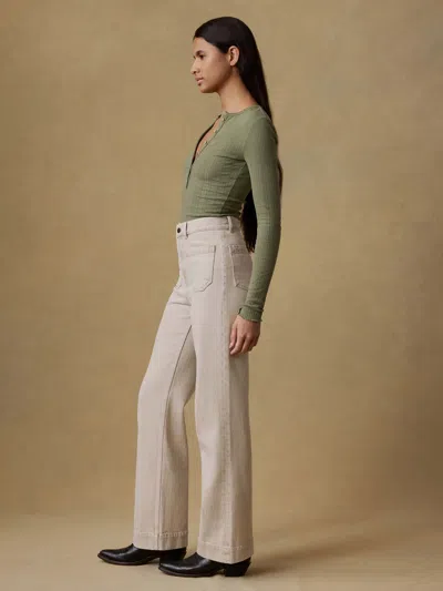 Faherty Sunfaded Denim Patch Pocket Pants In White