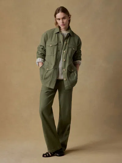 Faherty Soft Stretch Safari Jacket In Green