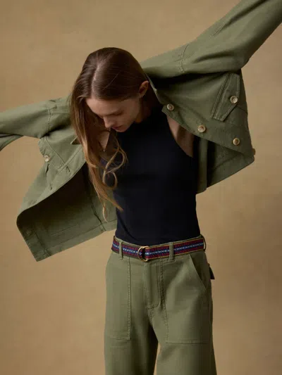 Faherty Soft Stretch Safari Jacket In Green