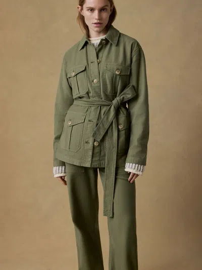 Faherty Soft Stretch Safari Jacket In Green