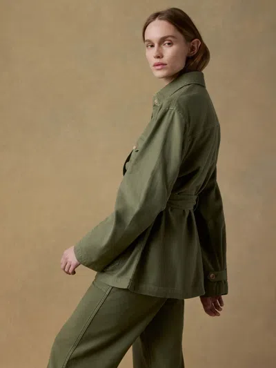 Faherty Soft Stretch Safari Jacket In Green