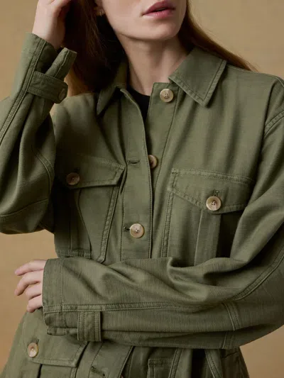 Faherty Soft Stretch Safari Jacket In Green