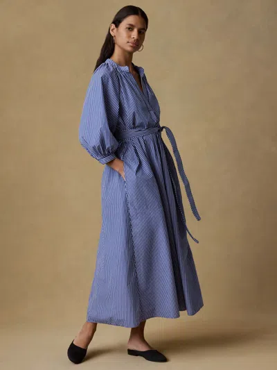 Faherty Coastal Poplin Kaia Dress In Blue