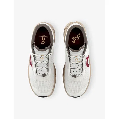 On Mens Ivory Sand Cloudmster Void Mesh Trainers In White