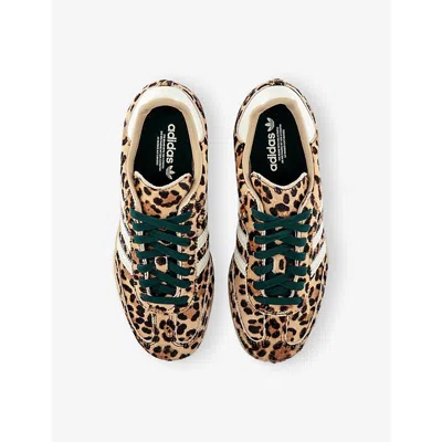 Adidas Originals Handball Spezial Leopard-print Leather Sneakers In Animal Print