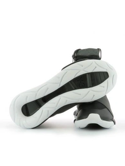 Shop Y-3 Black Fabric Qasa Boot Sneakers