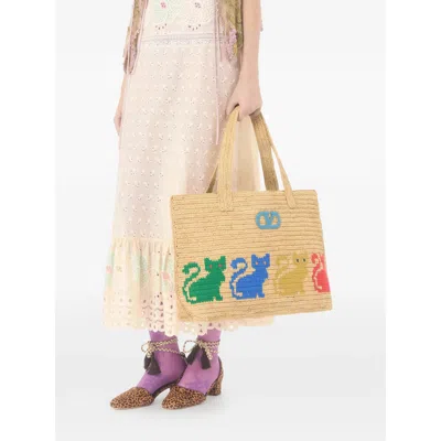 Valentino Garavani  Garavani Raffiachat Large Raffia Shopping Bag Woman Natural Uni In Neutral