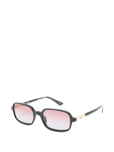 Chloé Rectangular-shape Sunglasses In Burgundy