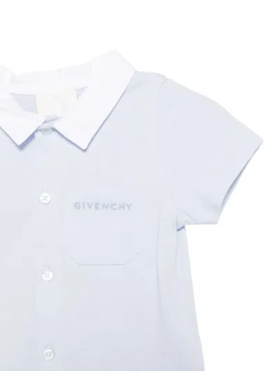 Givenchy Embroidered Collared Shorties Set In Blue