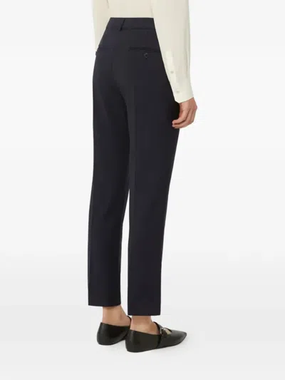 Weekend Max Mara Stretch Wool Slim-fit Pants In Blue