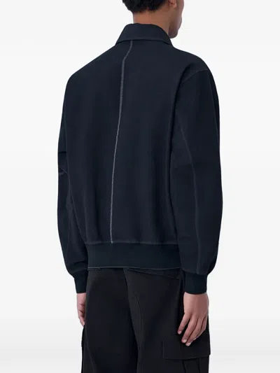 Moos Studio Zip-up Bomber Jacket In Blue